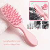 Silicone Shampoo Scalp Massager Brush, Long Handle, Soft & Comfortable Brush